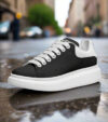 Deepneep Shoes® Black Lace Up Sneakers