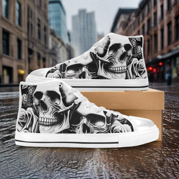 Deepneep Shoes® Grey Skulls & Roses Men - Image 4