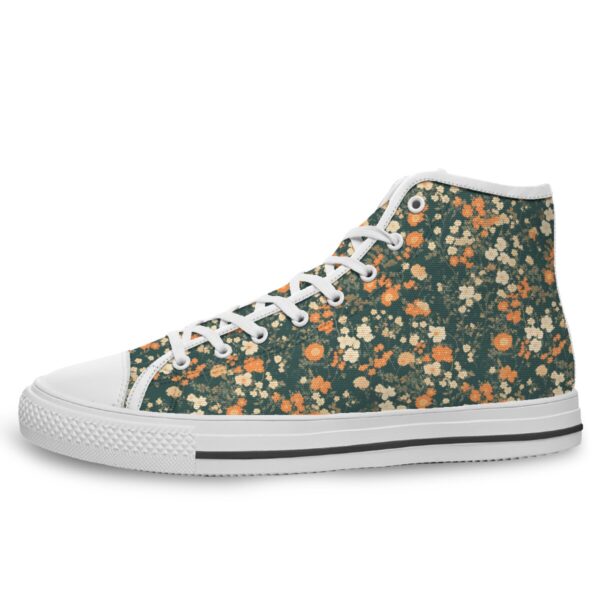 7218 Dark Green Floral print Lace Up Sneakers