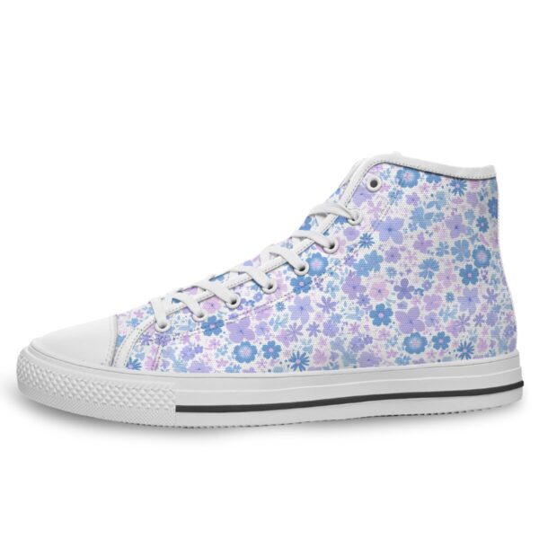 7218 Purple Floral Print Lace Up Sneakers