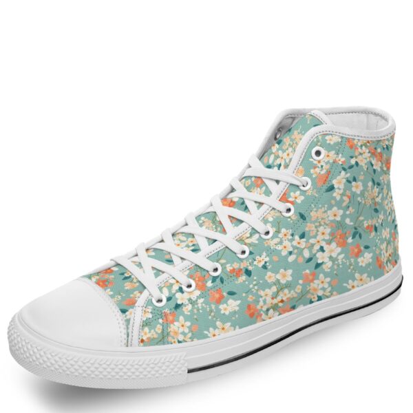 7218 Green Floral Print Lace Up Sneakers - Image 3