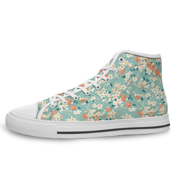 7218 Green Floral Print Lace Up Sneakers