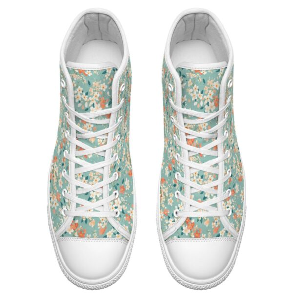 7218 Green Floral Print Lace Up Sneakers - Image 6
