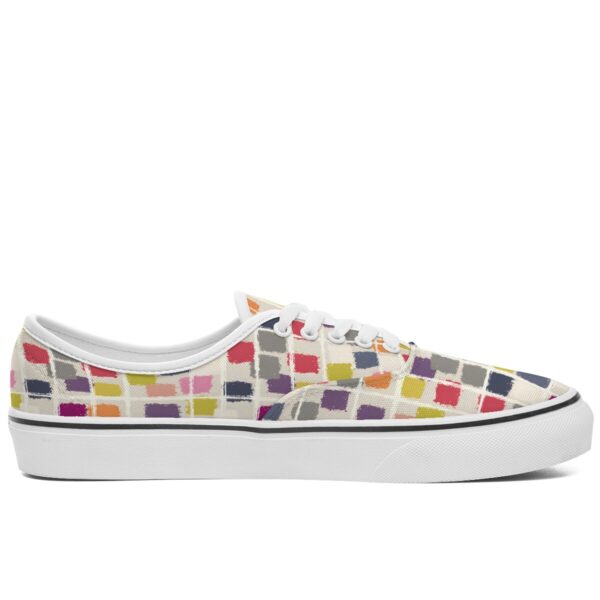 7213 Colorful Plaid Rhythm Lace Up Sneakers - Image 3