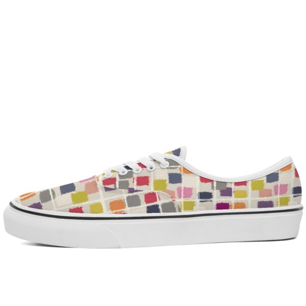 7213 Colorful Plaid Rhythm Lace Up Sneakers