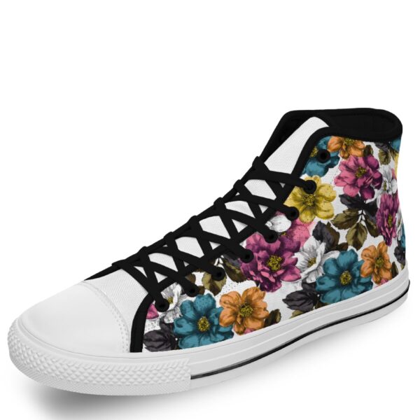 7218 Flower - Painted Colors Lace Up Sneakers - Image 3