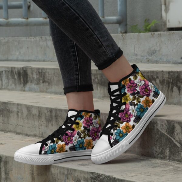 7218 Flower - Painted Colors Lace Up Sneakers - Image 7