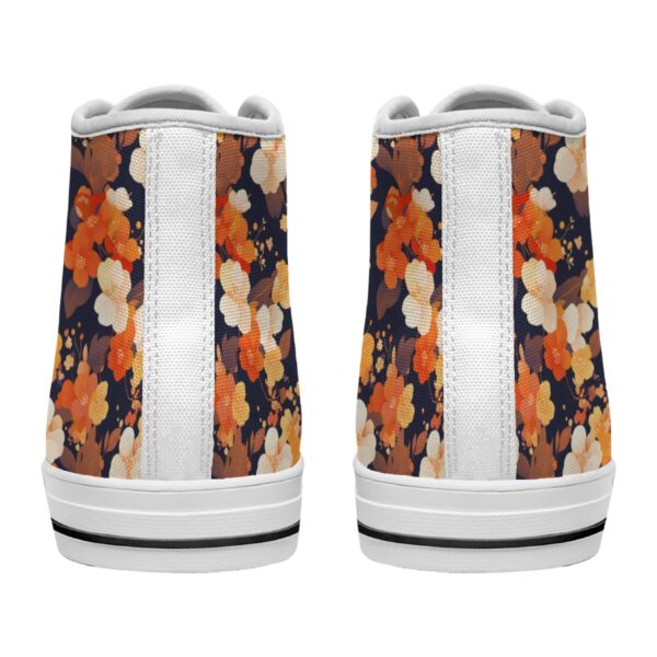 7218 Orange Floral Print Lace Up Sneakers - Image 6