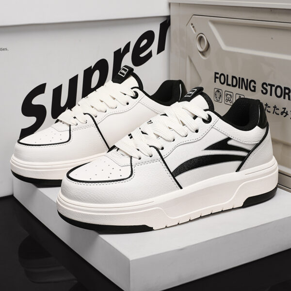 Black and White Lace Up Sneakers - Image 5