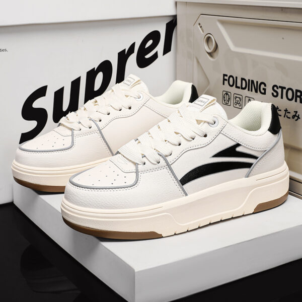 Cream white Lace Up Sneakers - Image 4