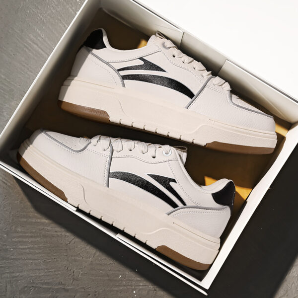 Cream white Lace Up Sneakers - Image 7