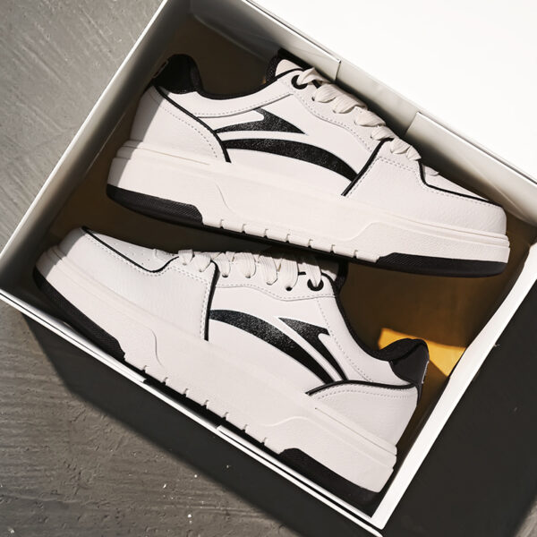 Black and White Lace Up Sneakers - Image 7