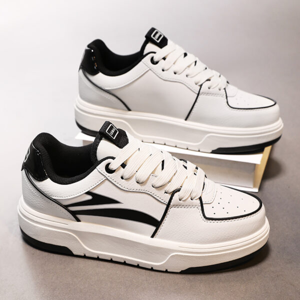 Black and White Lace Up Sneakers - Image 6