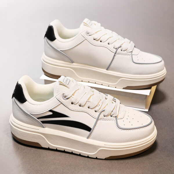 Cream white Lace Up Sneakers - Image 5