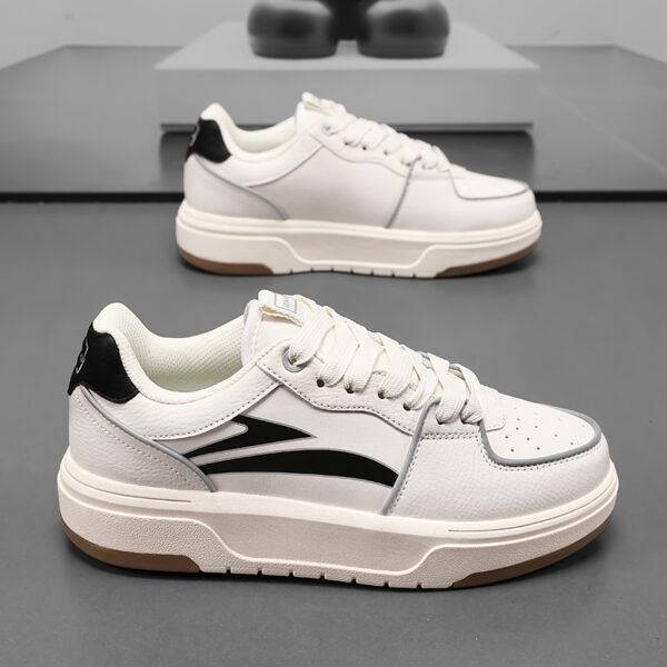 Cream white Lace Up Sneakers - Image 6