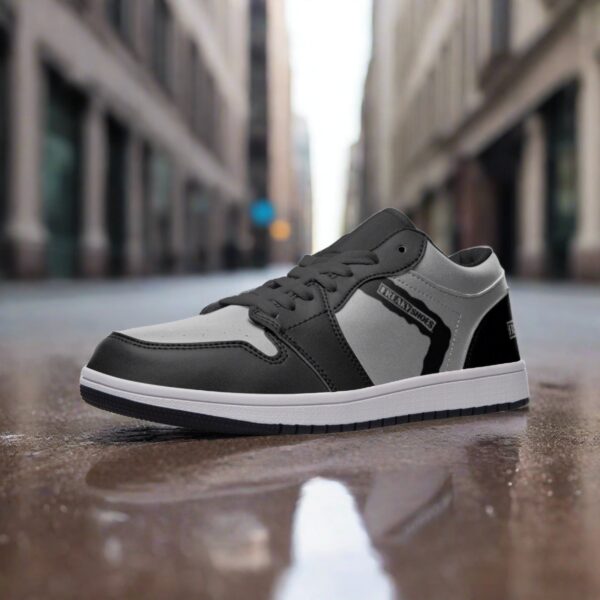 Deeoneep Shoes® Black & Grey Unisex Low Top Leather Sneakers