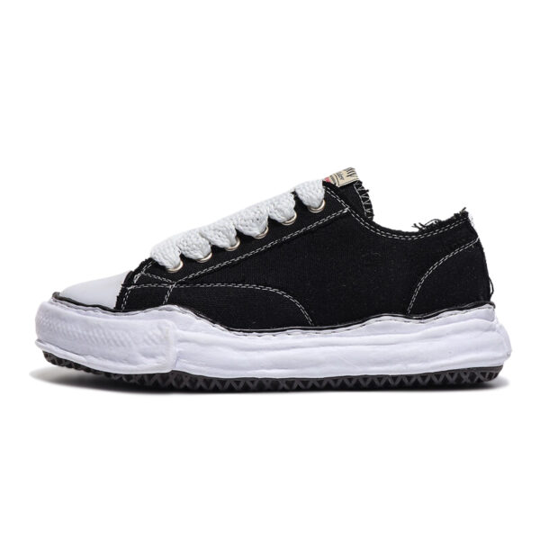 Black Canvas Lace Up Sneakers