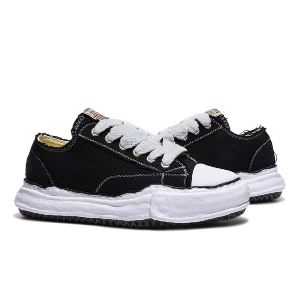 Black Canvas Lace Up Sneakers - Image 4