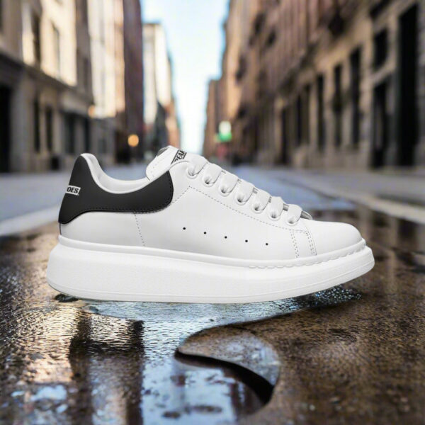 Deepneep Shoes® White Black Lace Up Sneakers - Image 3
