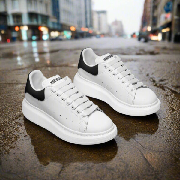 Deepneep Shoes® White Black Lace Up Sneakers - Image 6