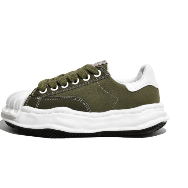 Army Green Canvas Lace Up Sneakers