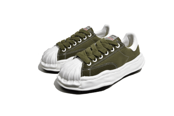 Army Green Canvas Lace Up Sneakers - Image 4
