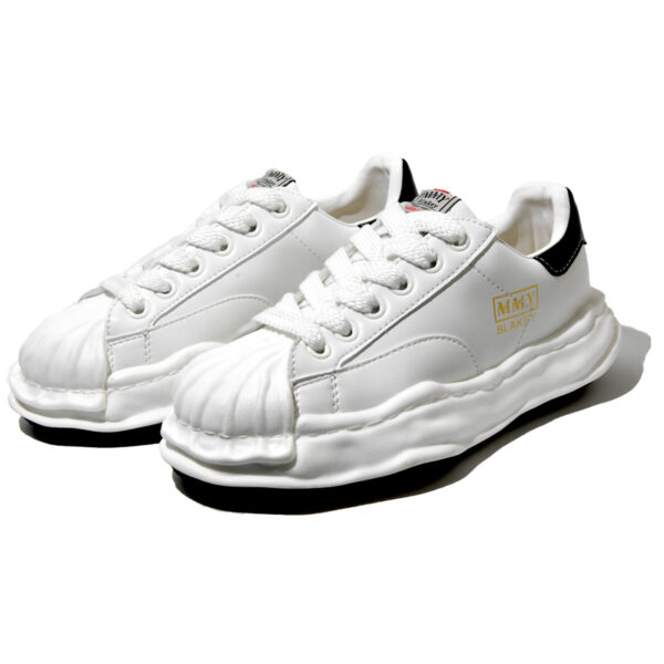 White Leather Lace Up Sneakers - Image 4