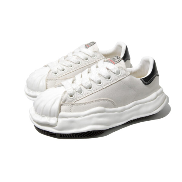 Cream White Canvas Lace Up Sneakers - Image 4