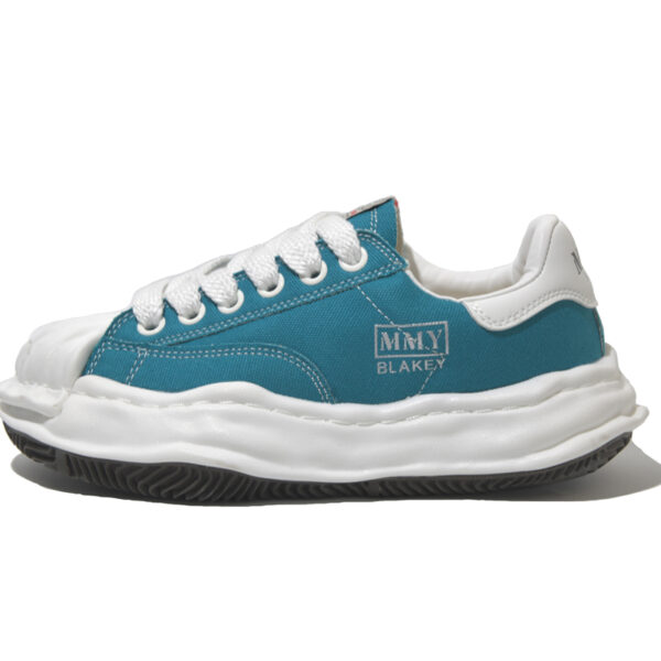 Blue Canvas Lace Up Sneakers
