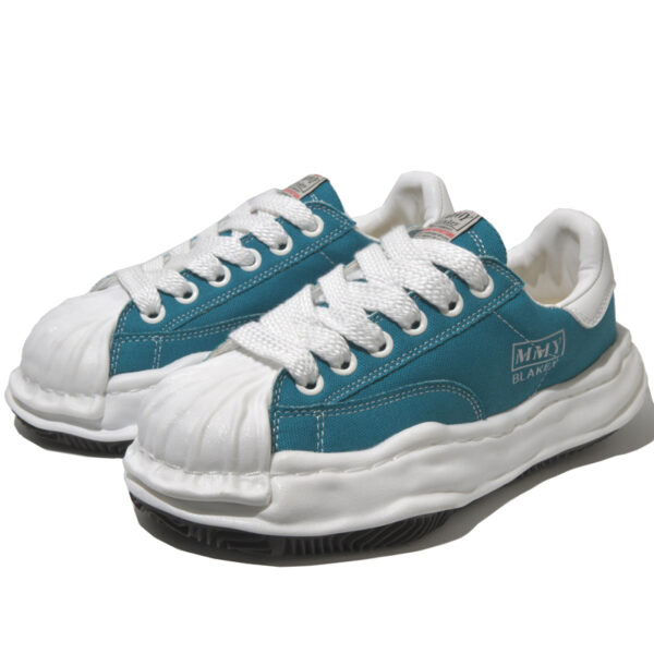 Blue Canvas Lace Up Sneakers - Image 4