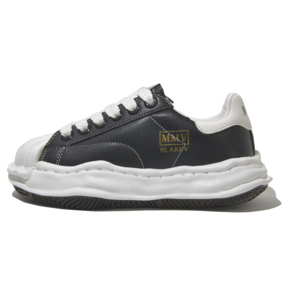 Black Leather Lace Up Sneakers