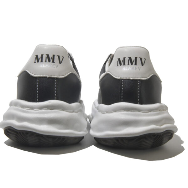 Black Leather Lace Up Sneakers - Image 5