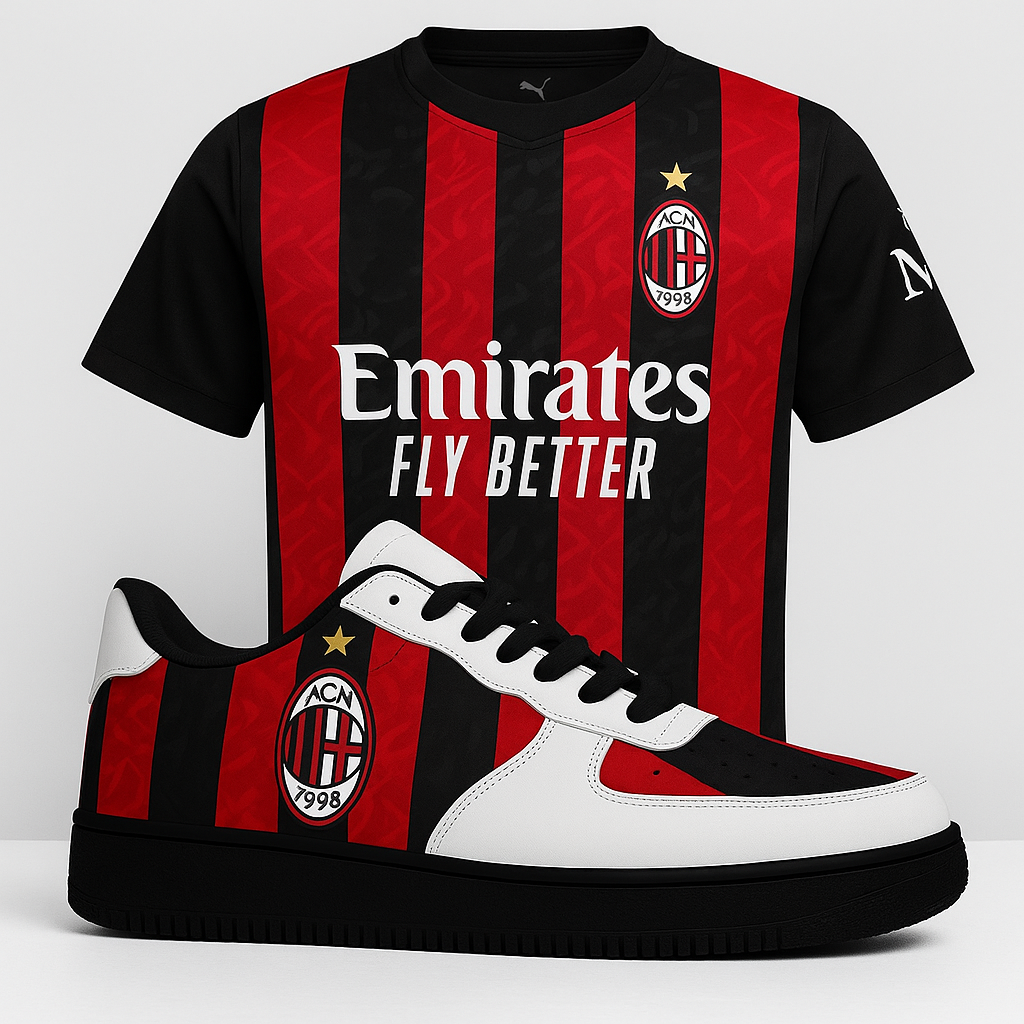 KJ AC Milan 25-26 Home Kit Lace Up Sneakers1