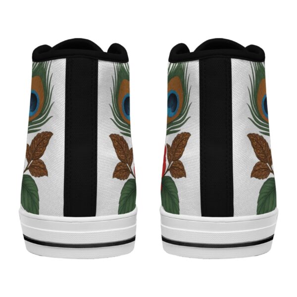 7218 Flowers and Peacock Feathers. Lace Up Sneakers - Image 6