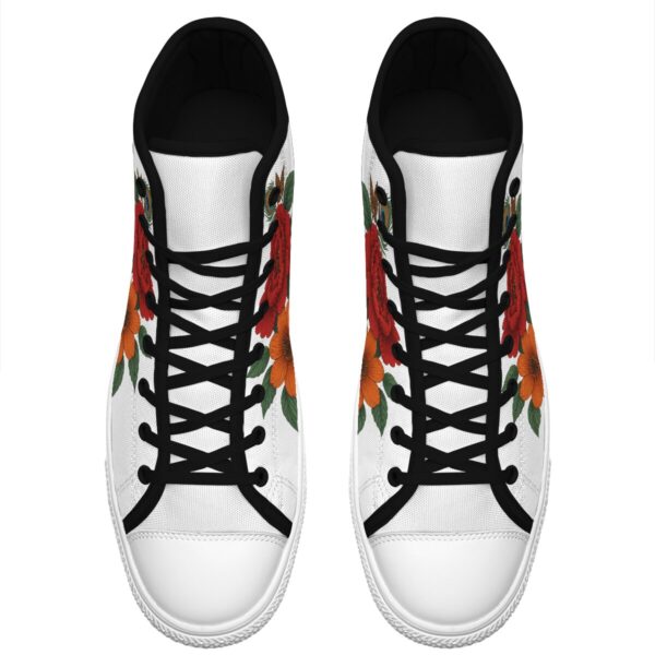 7218 Flowers and Peacock Feathers. Lace Up Sneakers - Image 5